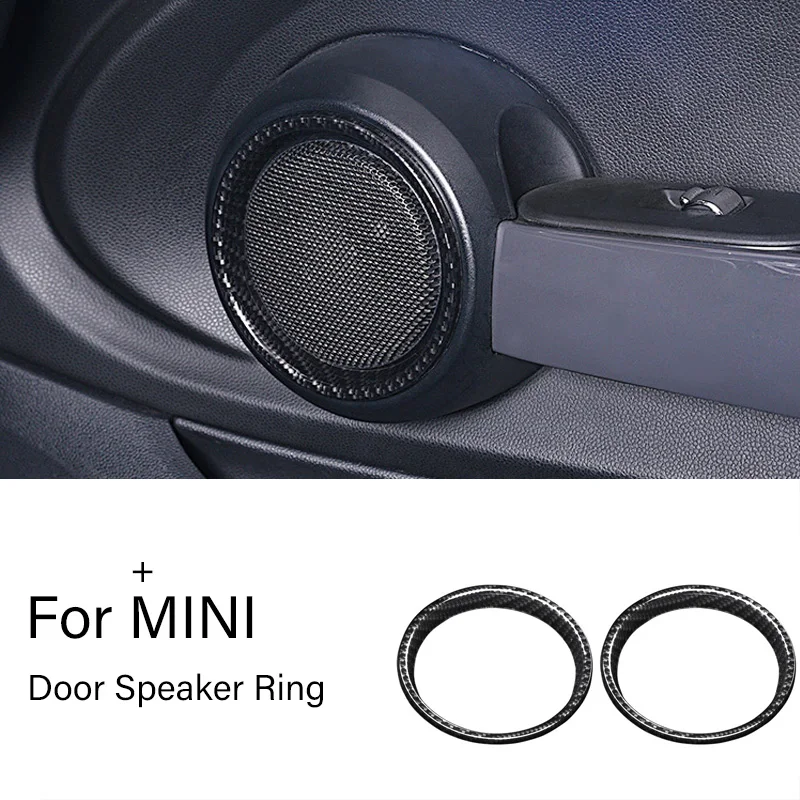 2pcs Door Speaker Ring Cover Trim Sticker Decoration Interior Car Accessories For Mini Cooper F55 5 Door F56 3 Door F57 CABRIO