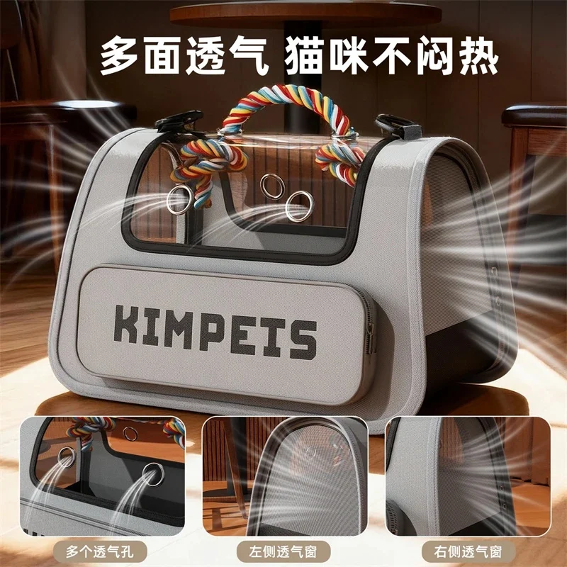 

Cat Carrier Bag Transparent Breathable Foldable Large Capacity Portable For Pet Owners Outdoor Travel Vet Visits Picnic Gift