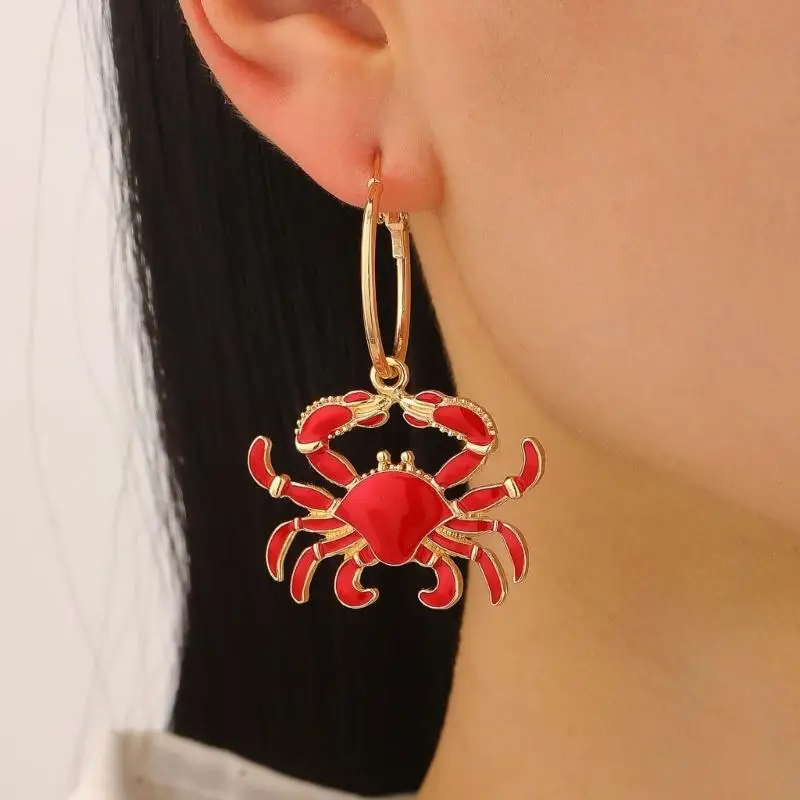 Vacation Ocean Earrings with Glossy and Hoop Form