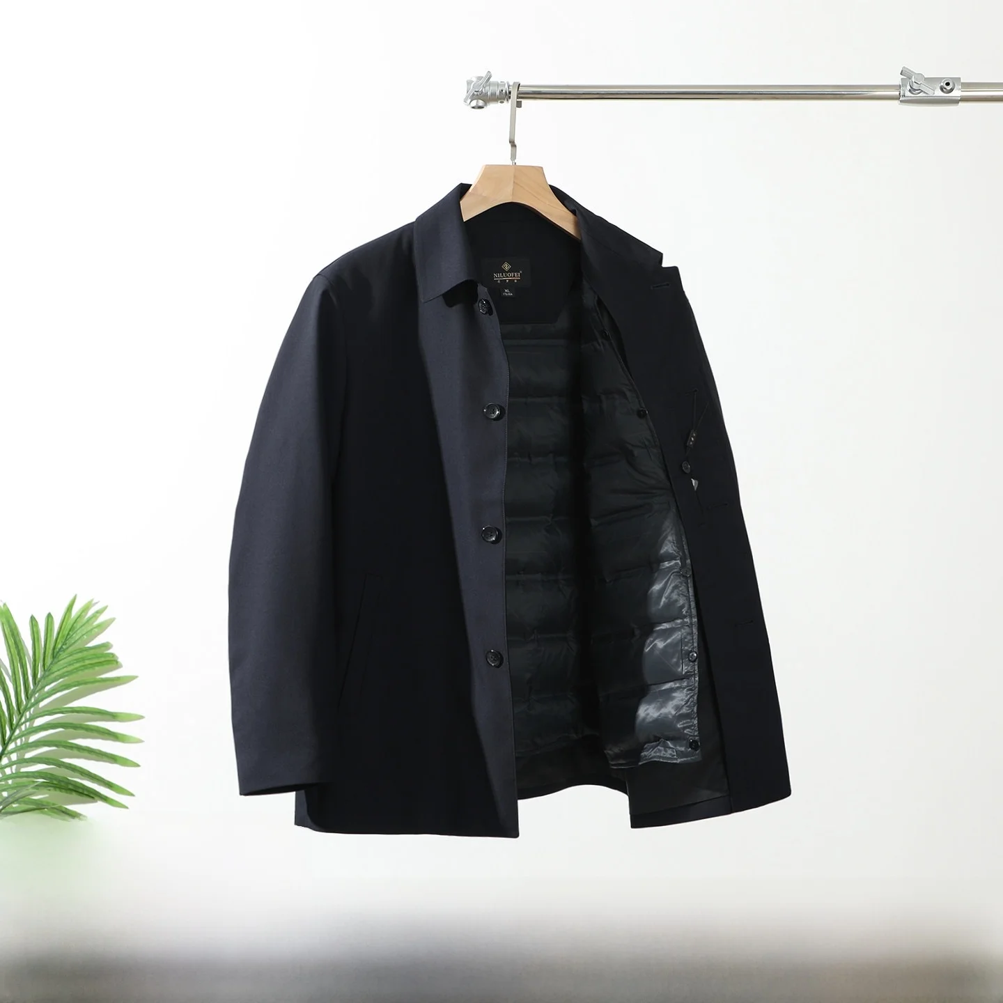 

Men's down Jaet Hoodl White Goose down Windproof Breathable Busin Sle Long Sve Zipper Closure Regular Fit Coat