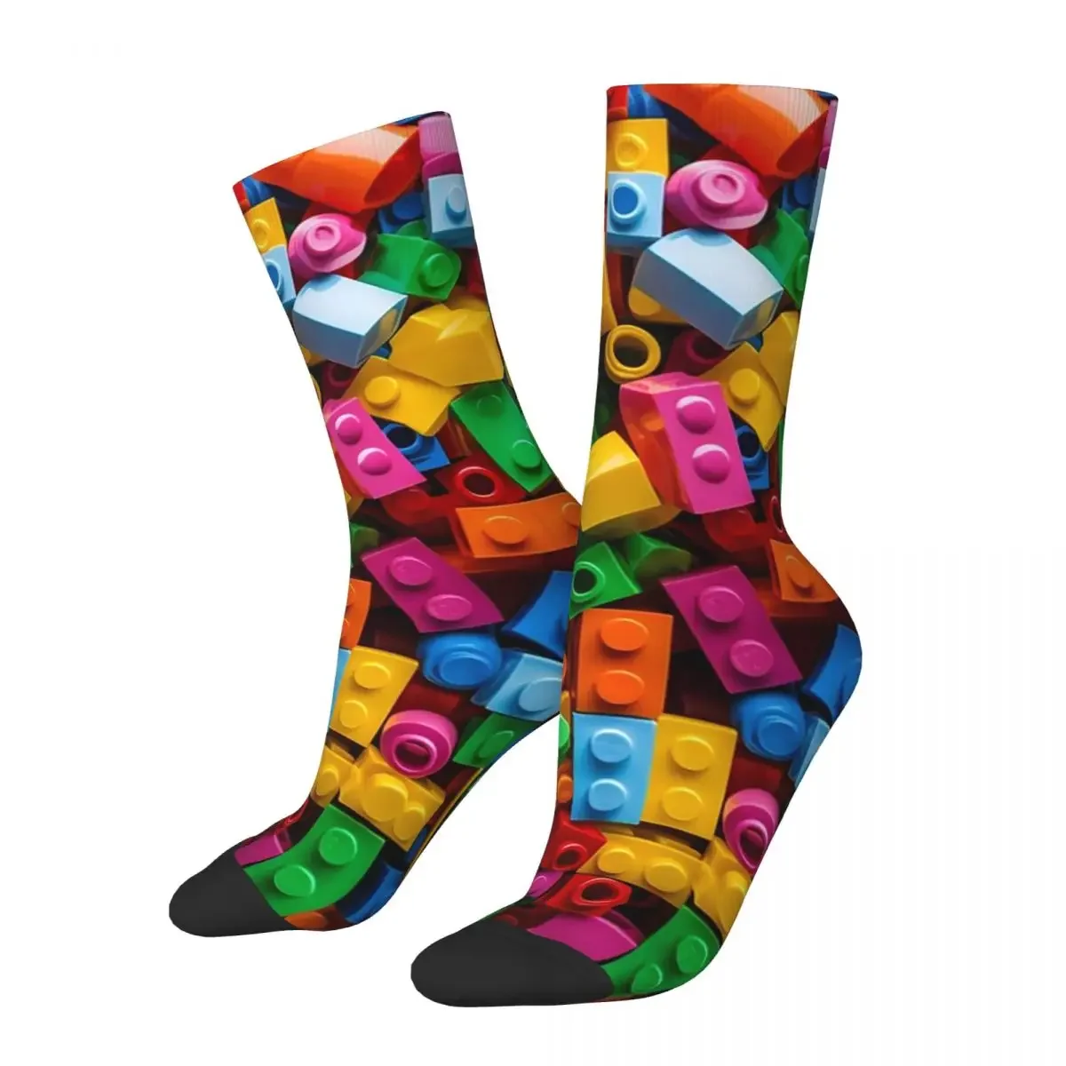 Lego Texture 2 Socks Harajuku High Quality Stockings All Season Long Socks Accessories for Man\'s Woman\'s Gifts