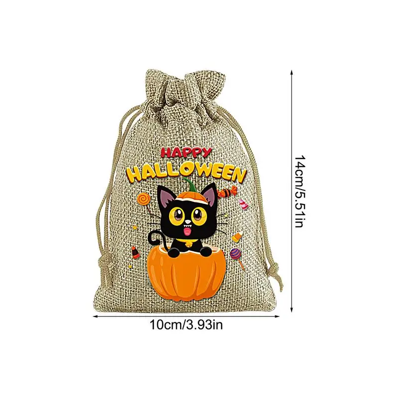 Burlap Bags With Drawstring 24pcs Burlap Treat Pouches For Candies Lightweight Halloween Goodies Bags Trick Or Treat Bags With