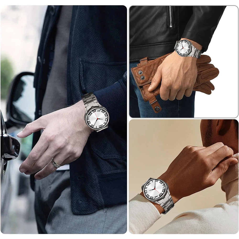 NO Gaps Steel Strap for Samsung Watch 6 Classic 47mm 43mm 4 5 6 44mm 40mm Luxury Men Band Galaxy 5 Pro 45mm Luxury Link Bracelet