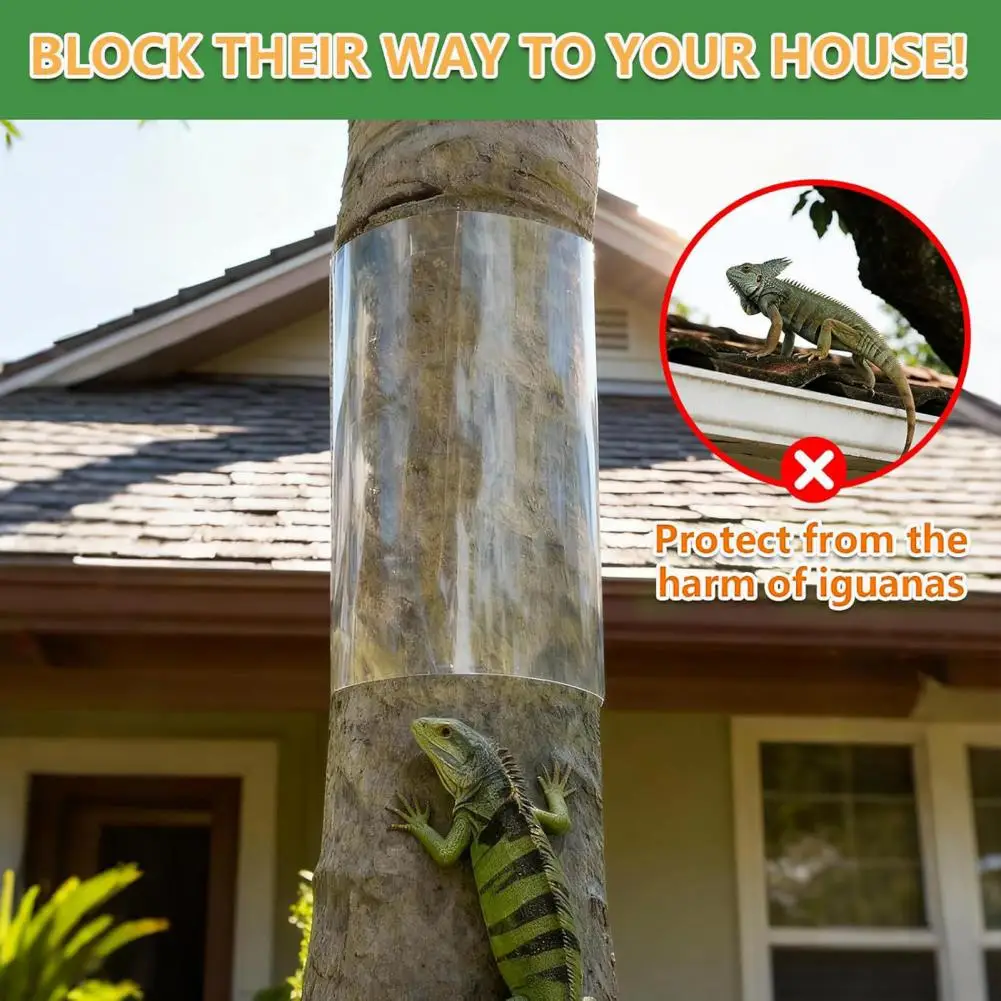Iguana Deterrent Wrap Outdoor Tree Protective Film Iguana Tree Wrap Protector Transparent Reusable Tree Trunk for Preventing