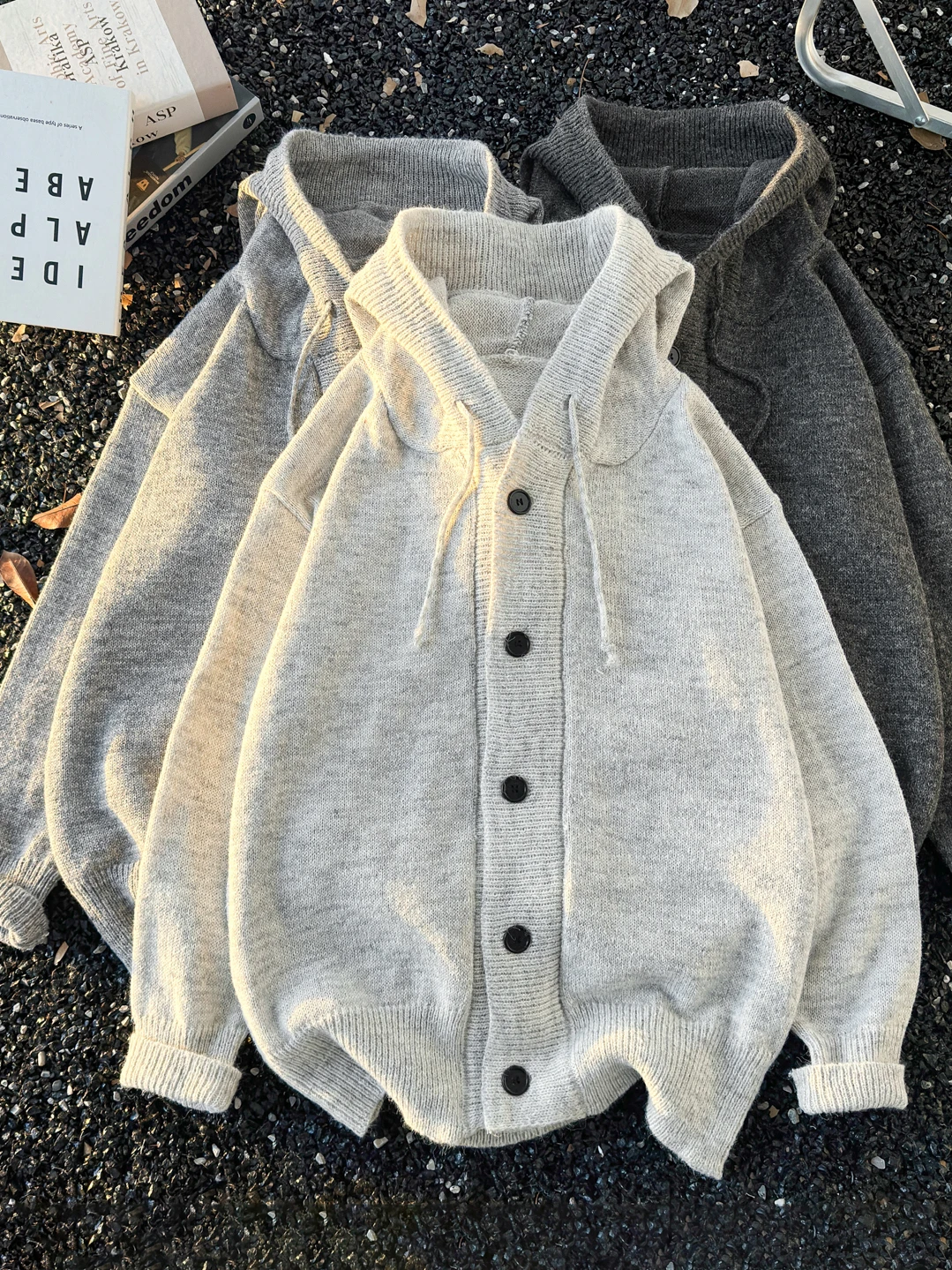 

Loose Men's And Women's Hooded Open Cardigan Sweater Casual Sle Winter Outerwear American Lazy Sle Knitted irt