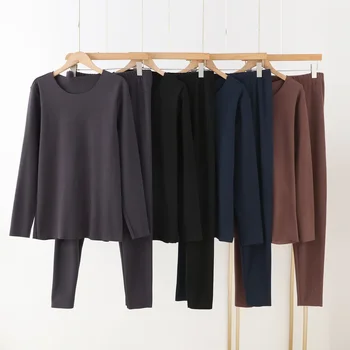 Ensemble pyjama en velours à manches longues et pantalon long pour homme, col rond, double face, fourrure de maison, allemand, chaud, automne, hiver, nouveau, 2 pièces, 2025