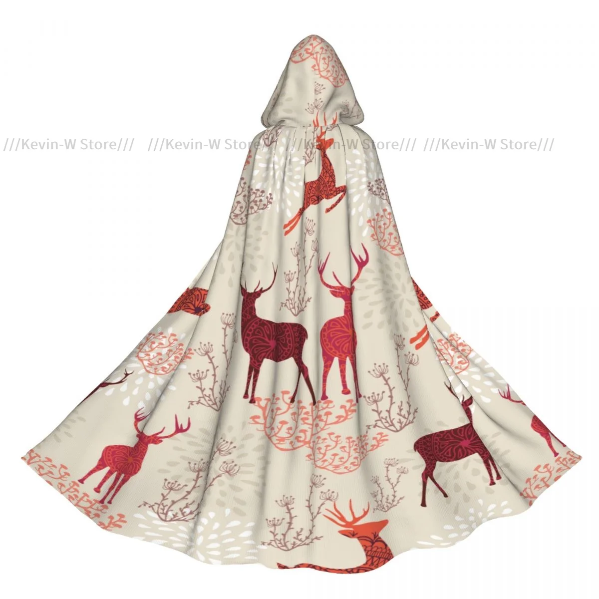 

Hooded Cloak Unisex Cloak with Hood Christmas Reindeer Pattern Cloak Vampire Witch Cape Cosplay Costume