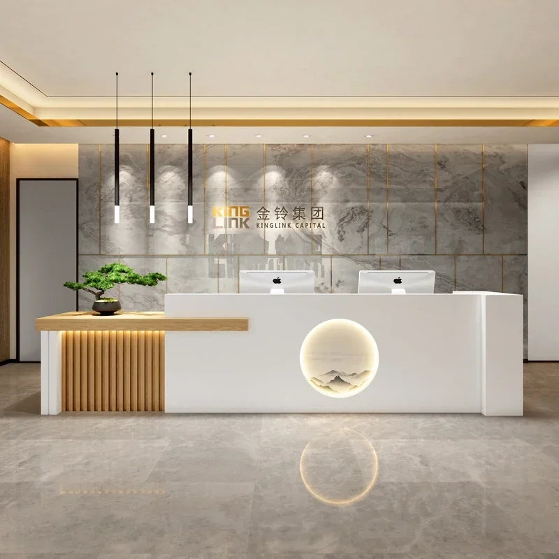 Counter Reception Desks Beauty Salon Luxury White Mobile Register Salon Office Desk Store Bancone Reception Luxury Furniture