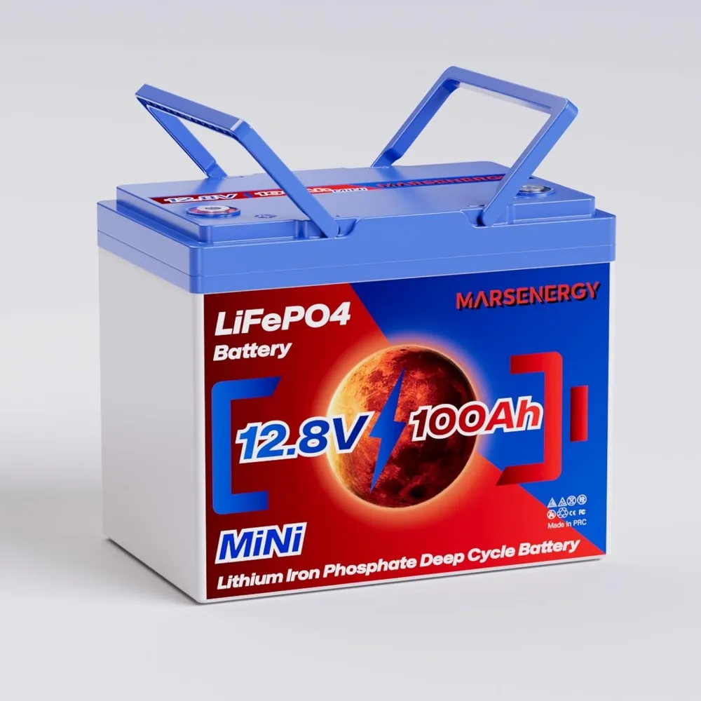 

12V 100Ah Lifepo4 Battery, Bci Group 24, Built-In 100A Smart BMS, 4500 To 15000 Deep Cycle Grade A Cells Lithium Battery