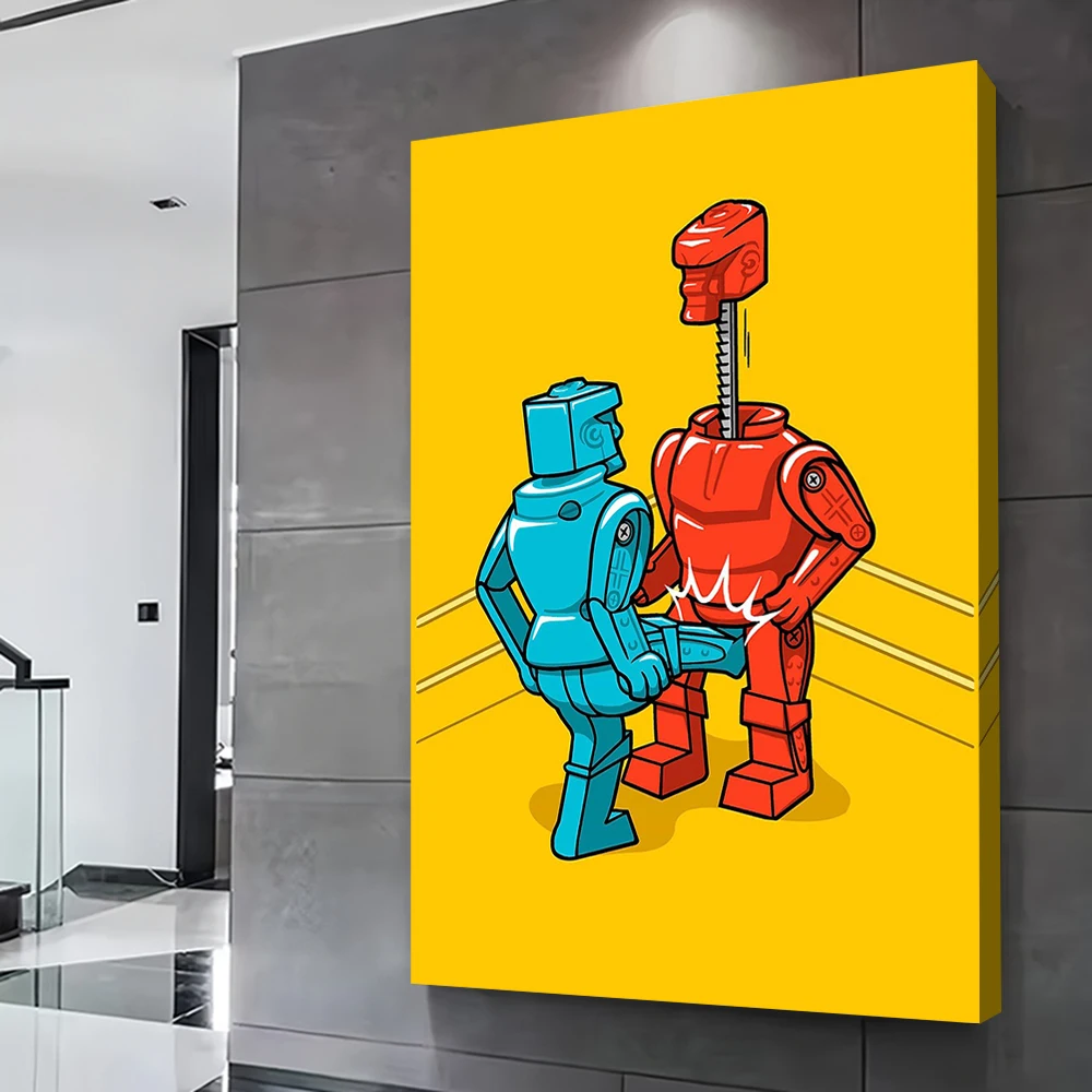 الأزرق ركلة الملاكم يطبع ملصق صور لغرفة المعيشة ديكور مخصص الملاكمة حائط لوح رسم الفن ديكور المنزل الحديث الألعاب