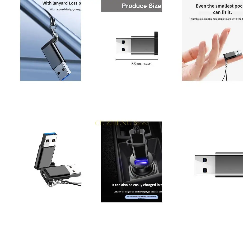 

E56B MultiPurpose USB C Female To USB3.0 Male OTG Adapter Support Data Audios Call