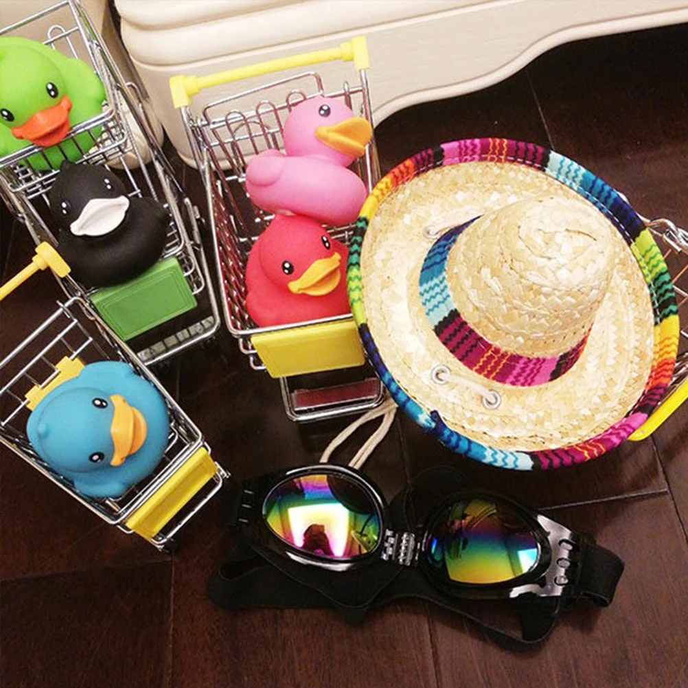 

3 Pcs Pet Straw Hat Stylish Dog Fashion Mexican Style Fisherman for Supplies Dad