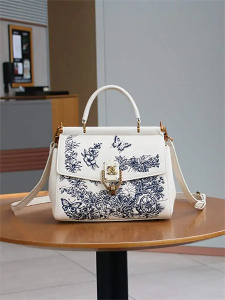 

Ele Embroidered Women's Bag Luxury mat Design High Quali Faionable Small Square Handbag for Young Women