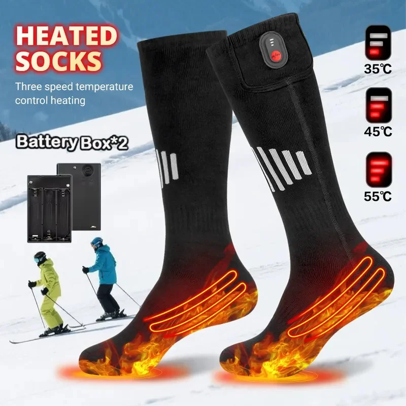 

Heated Socks Electric Heating Outdoor Skiing Warm Footwear Charging Snow Boots Accessories Ski Gear Winter Sports Thermal Socks