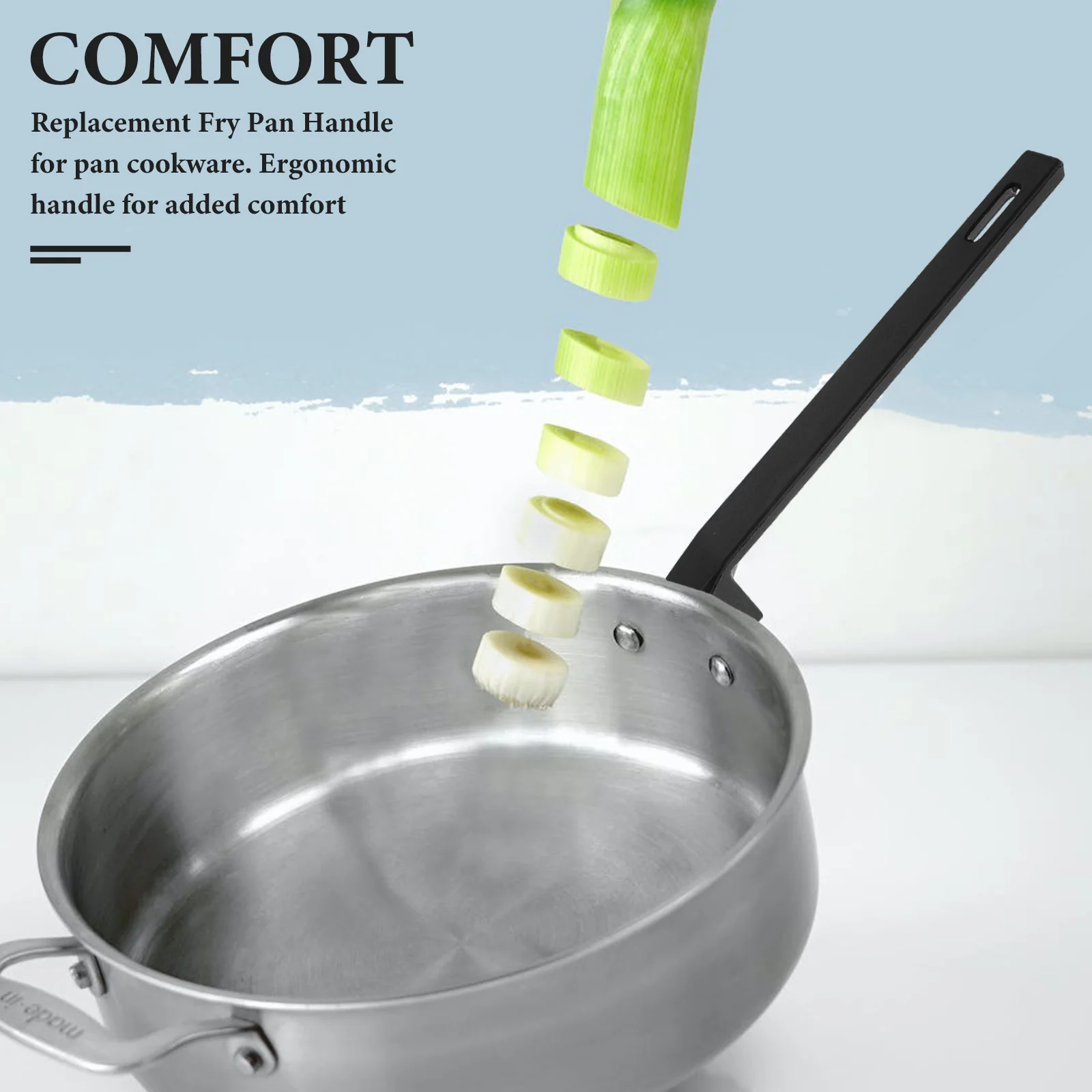 

Replacement Pot Handle Bakelite Non-Slip Comfortable Pan Handle for Fry Pan Skillet Wok Cookware Easy Install Grip