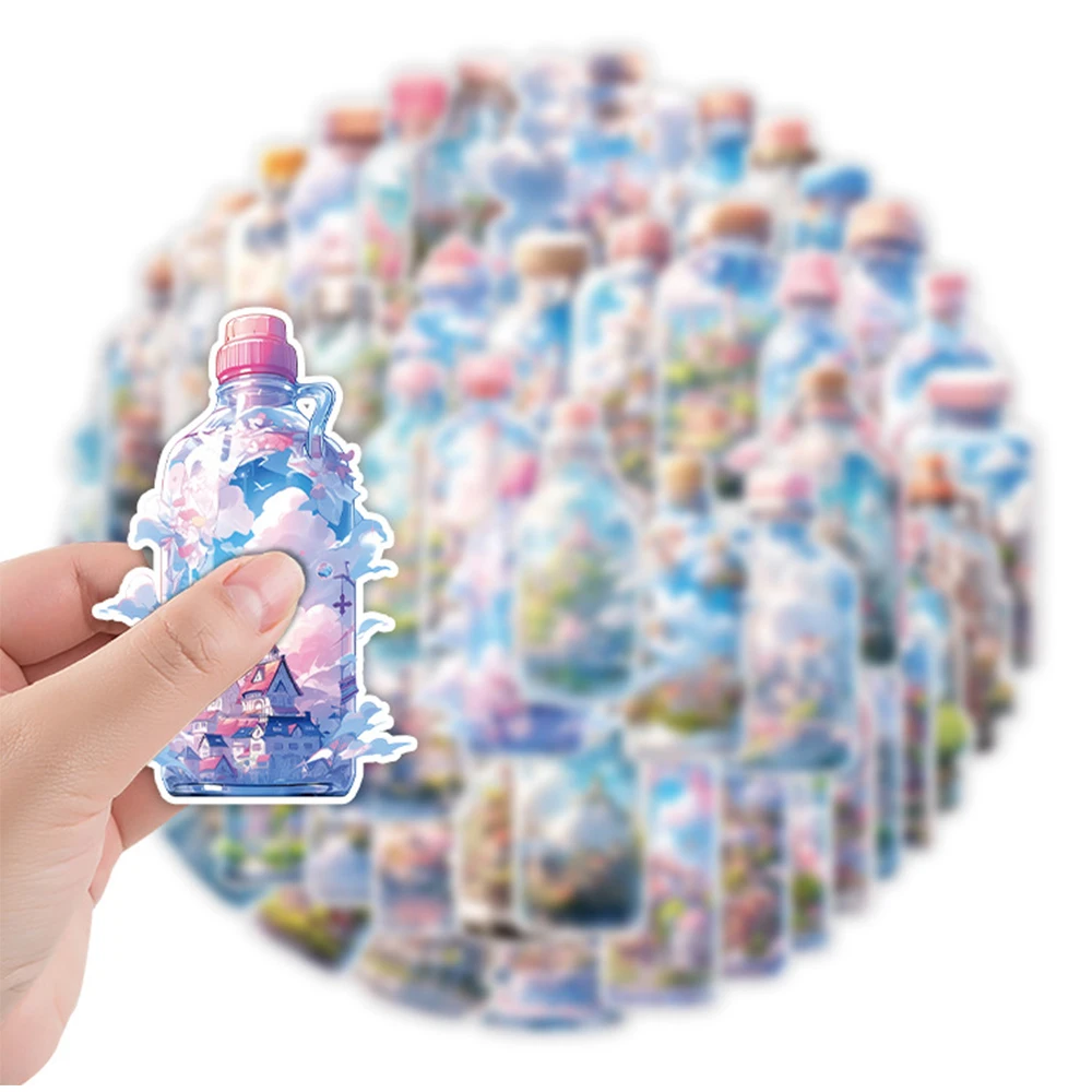 10/30/50PCS Funny INS Style Bottle World View Cartoon Stickers Laptop Phone Case Album Car Decoration Aesthetic Kawaii Sticker