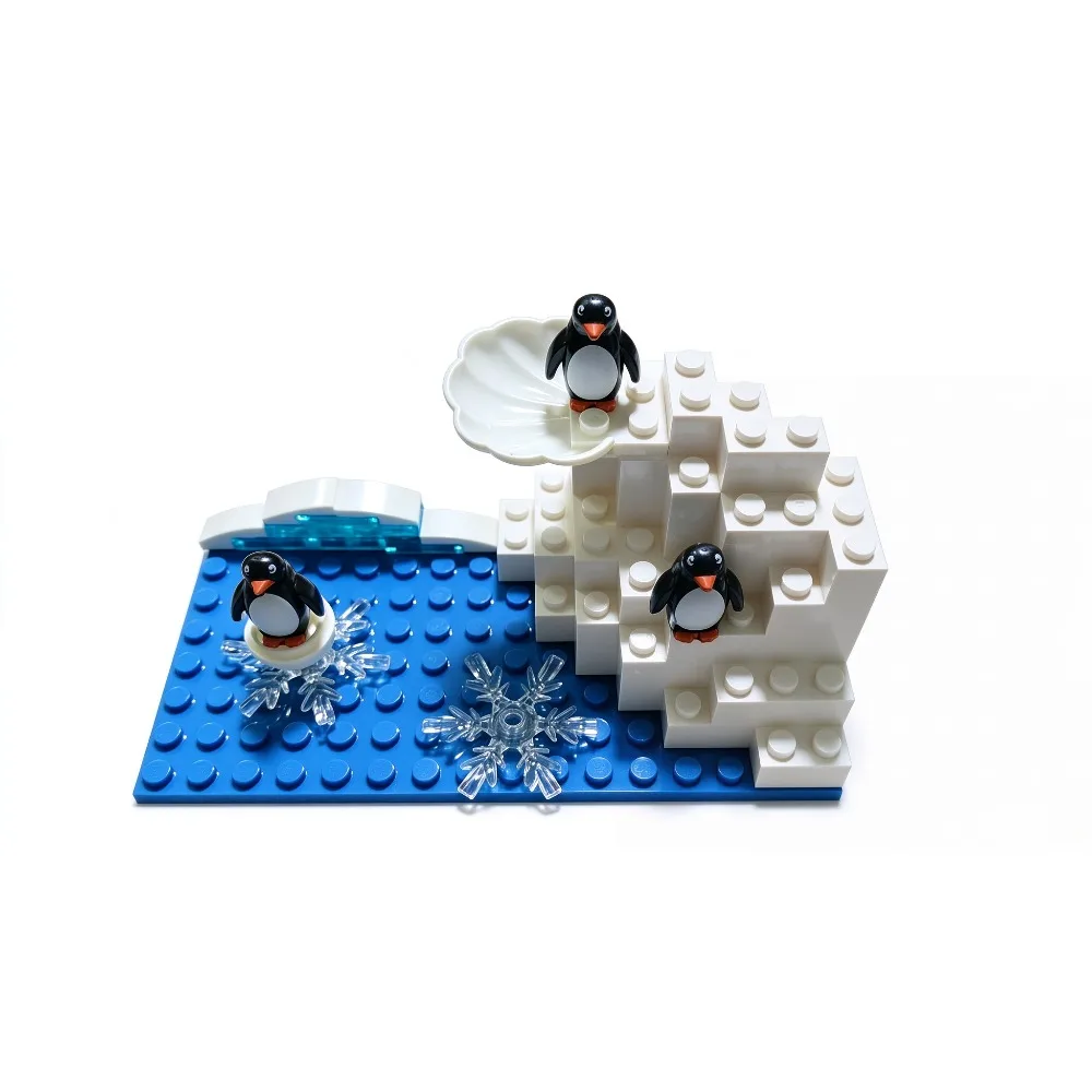 MOC City Park Zoo Farm Antarctic Arctic Bear Educational Building Block Toy DIY Creative Set Scene Model Christmas Gift