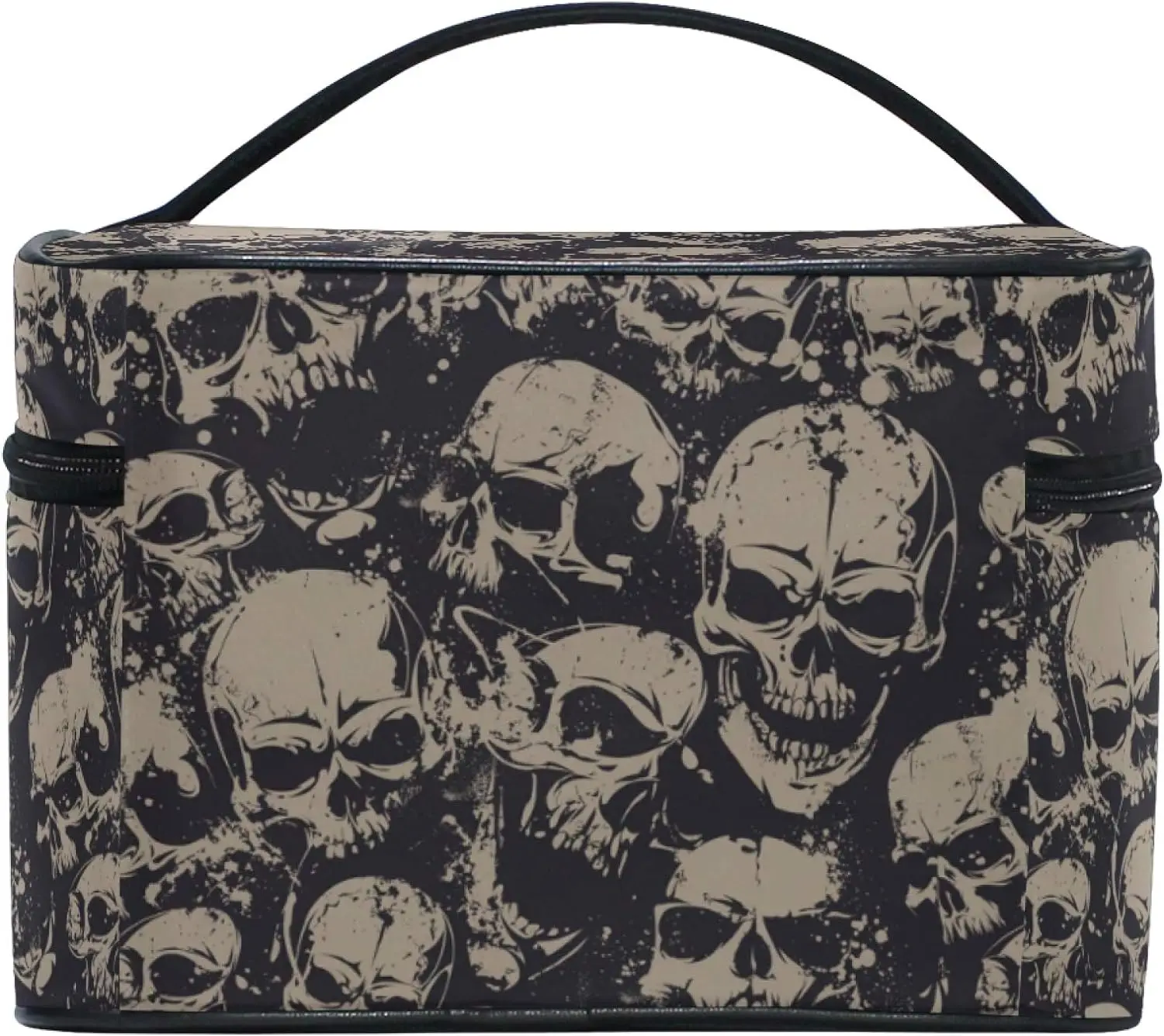 Makeup Bag Goth Skulls Gothic Travel Makeup Organizer Bag Cosmetic Cases Toiletry Bags for Girl Women Ladies