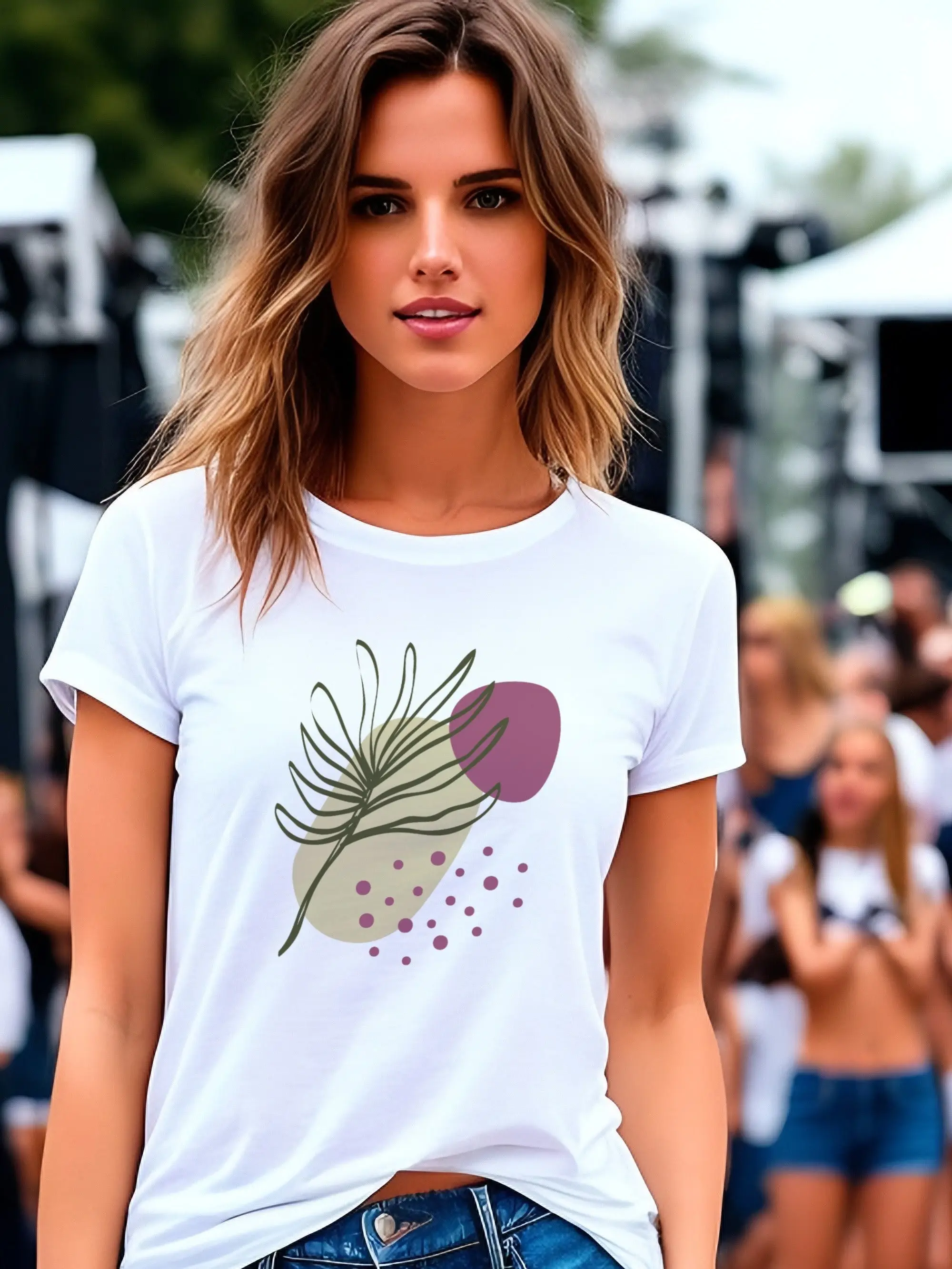 T-Shirt Boho-Druck Tropisches Sommer kunst künstler Ethno style Festival Palmen Pflanze Mutter Flanzen Zigeuner Bohemian Hippie 089 apt2