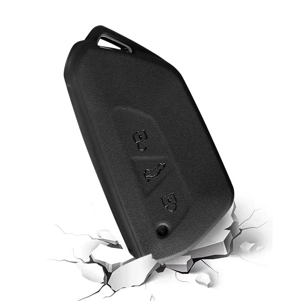 

Anti-Scratch Key Cover Matte Black Key Case Comfortable Grip Easy Installation Full Protection High-Quality TPU