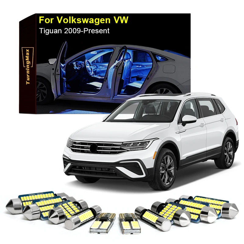 Canbus Interior Lighting LED Bulbs Kit For Volkswagen VW Tiguan 2009-Now Dome Trunk Reading Lights Indoor Lamps Car Accessories