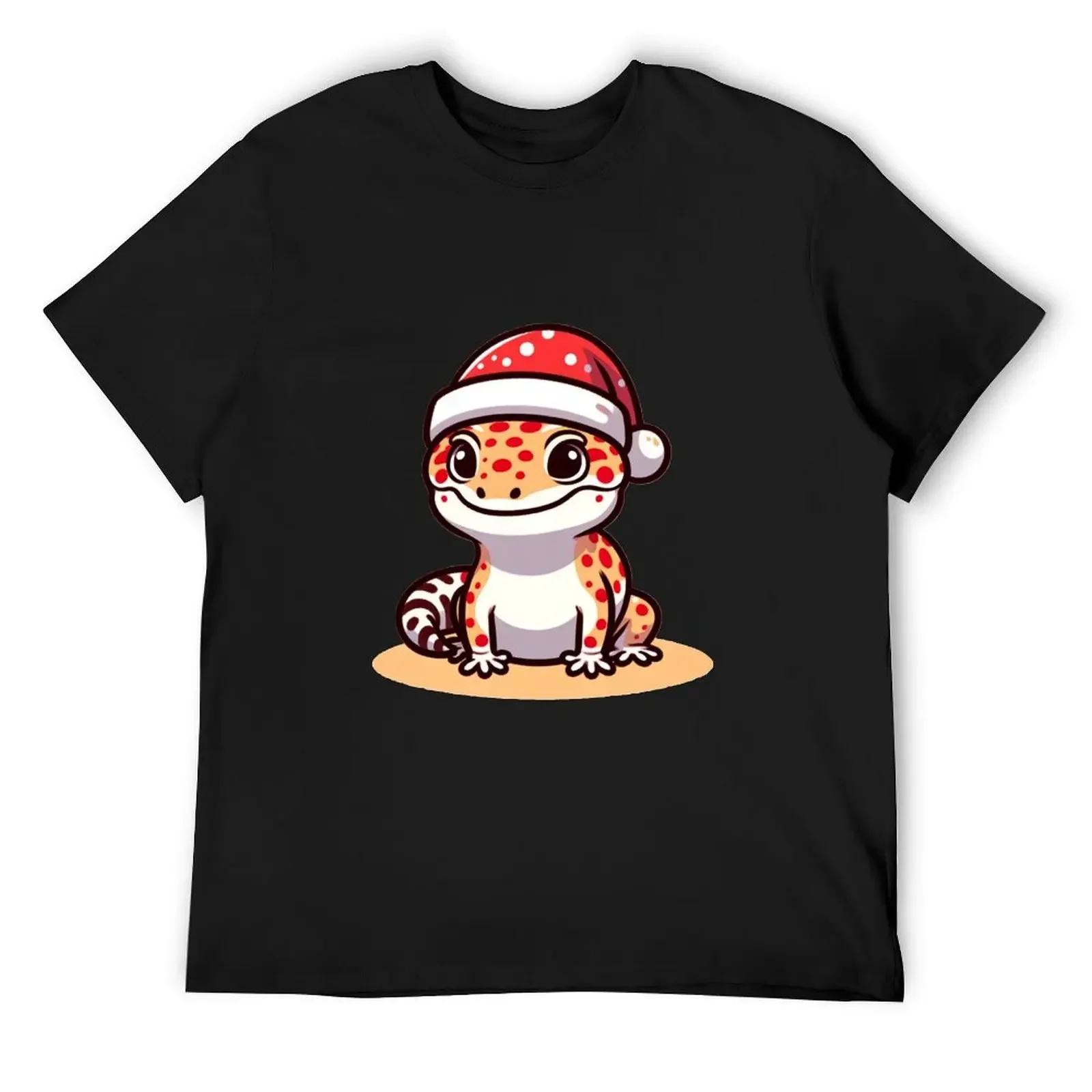 

Christmas Leopard Gecko T-Shirt oversized t shirt man clothes anime tshirt kawaii clothes plain t shirts men