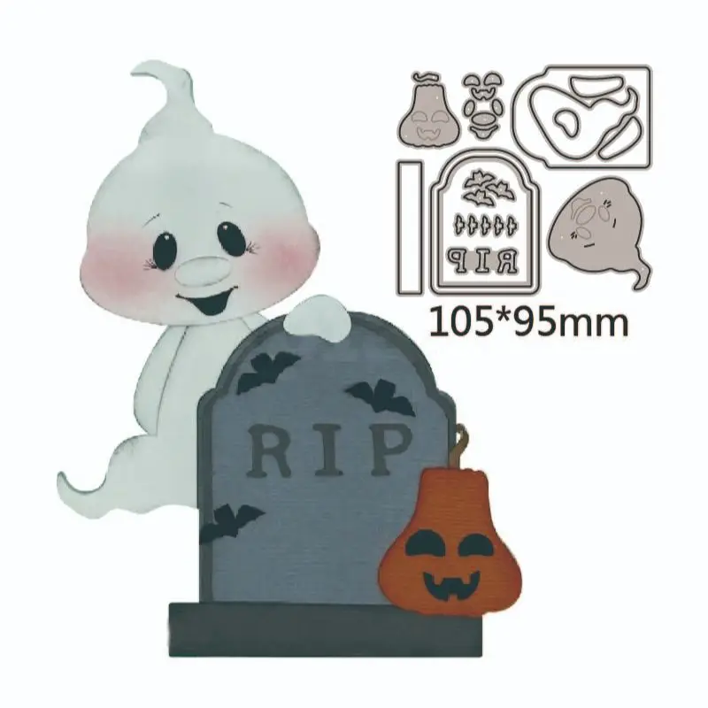 Halloween Ghost Tombston Emboss Metal Cutting Dies, Modelo para Scrapbooking, Cartão, Handmad morre, Decorar, Novo, 2023