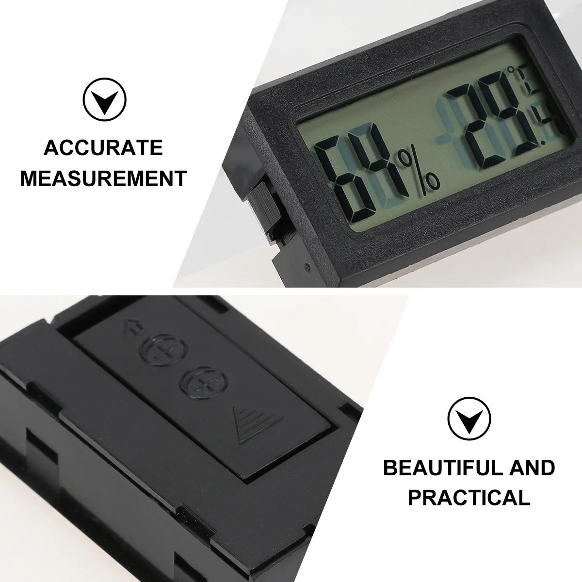 5 Pcs Refrigerator Reptile Thermometer Hygrometer Humidity Gauge Indoor Abs Digital LCD Hygrothermograph