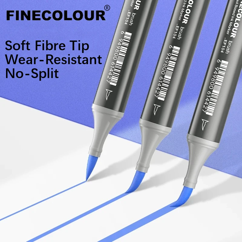 FINECOLOUR EF104 Alcohol Art Markers Brush Marker Pen Set Color Refillable Dual Tips Sketching Drawing Manga Art Supplies