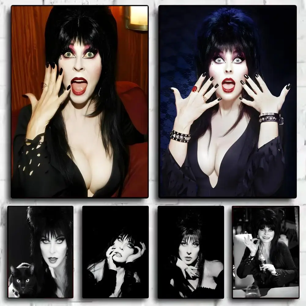 Póster de actriz e-elvira, pegatinas HD, pintura impermeable, arte de pared para dormitorio, sala de estar, decoración del hogar, regalo