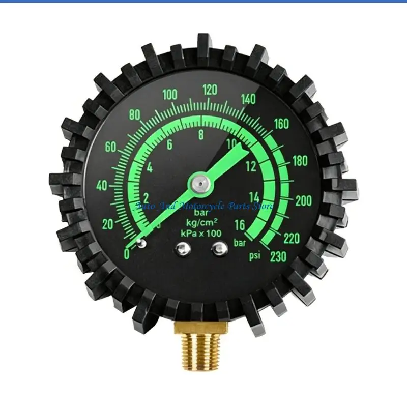 P9FD Copper Car Tire Pressure Gauge Featuring Glow Dials For Easy Reading At Night Or Dark Garages Tire Pressure Meter