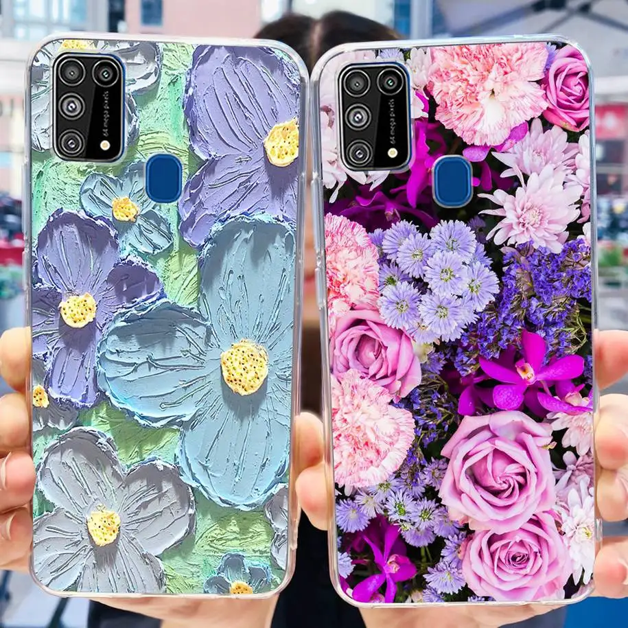 For Samsung Galaxy M31 Case SM-M315F Flower Phone Cover Soft Silicone Protect Funda For Samsung M31 Prime M315 Bumper M 31 Coque