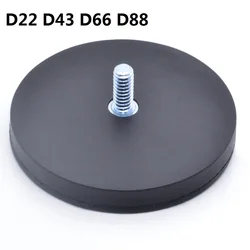 1/5/10pcs D22 D43 D66 D88 Rubber Coated Magnet Magnetic Base External Thread Mounting Bracket Holder For Boat LED Light Car Bar