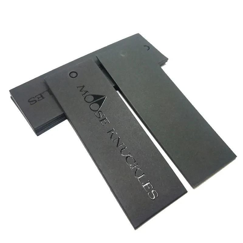 High End Customized Clothing Hang Tags Special Paper Pressure Concave Hangtags Recyclable Printing Swing Tags