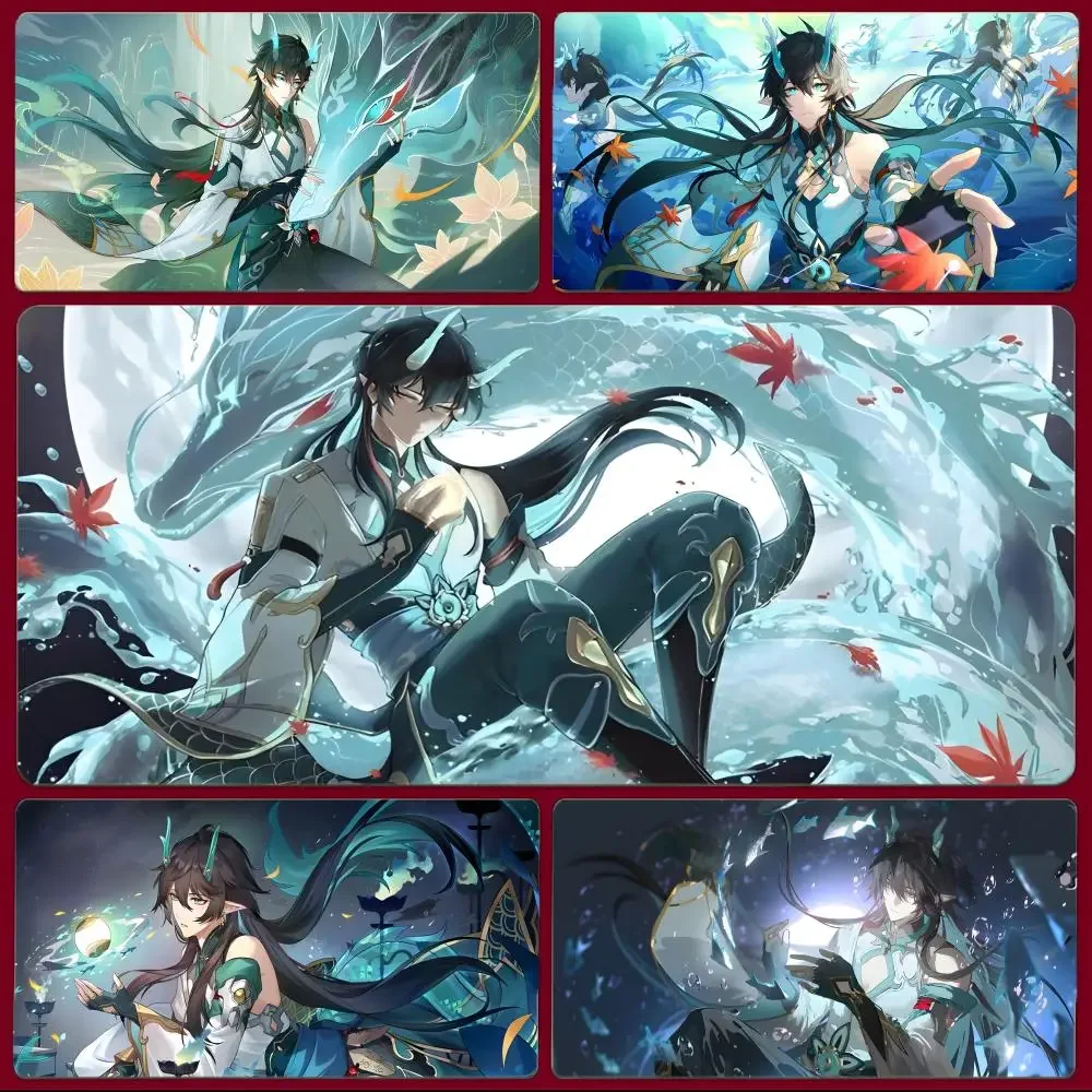 Handsome Game Honkai Star Rail Imbibitor Lunae Mouse Pad Large Gaming Mousepad with Stitched Edges Thickened Desk Mat PC