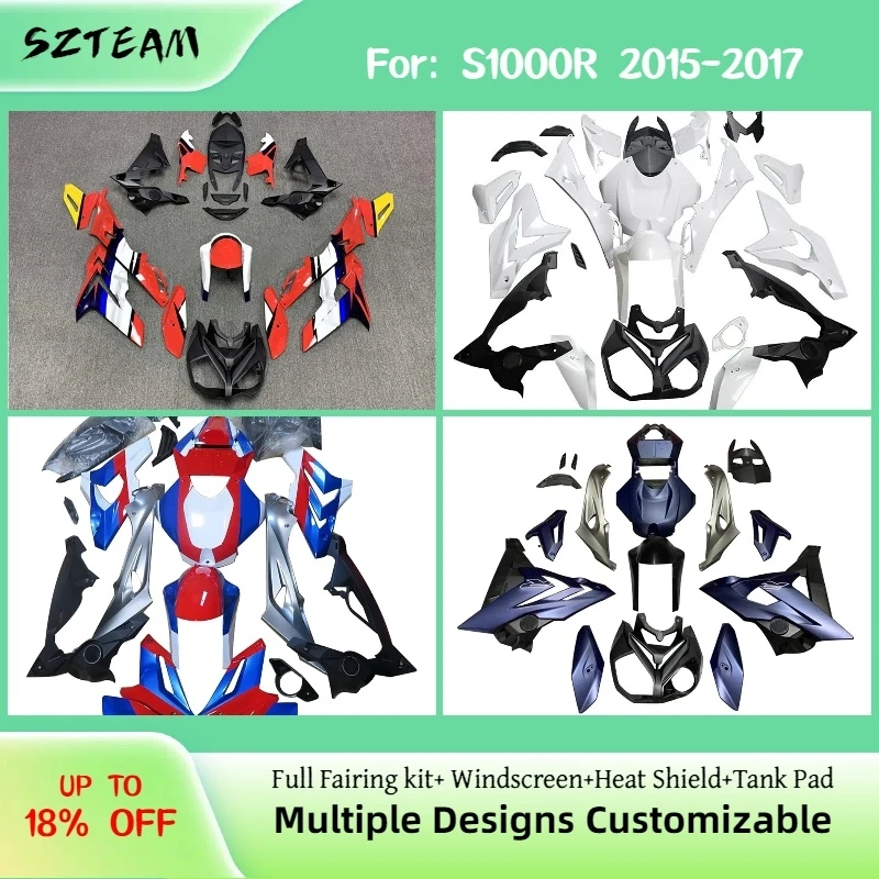 

Белый комплект обтекателей для BMW S1000R 2015 2016 2017, легкая установка, литье под давлением, мотоциклетные обтекатели S 1000R 15 16 17 PRO-2