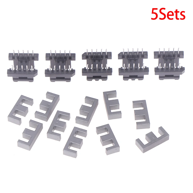 5Sets EE19 5 With 5pin Transformer Bobbin PC40 Ferrite Core Vertical 10 Ferrite Halves And 5 Bobbin Magnetic Core Bobbins