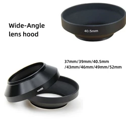 37 /39 /40.5 /43/ 46 /49 /52mm Black Camera Metal Lens Hood Wide Angle Screw In Mount Lens Hood for canon nikon for S&ny Pentax