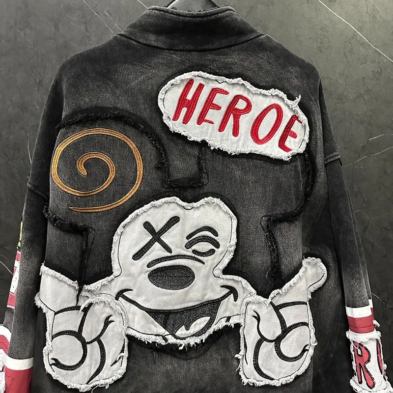 2025 Autumn Heavy Industry New Patch Embroidery Cartoon Cardigan Zipper Sweatshirt Jacket For Women's Loose Casual Top Hoodies