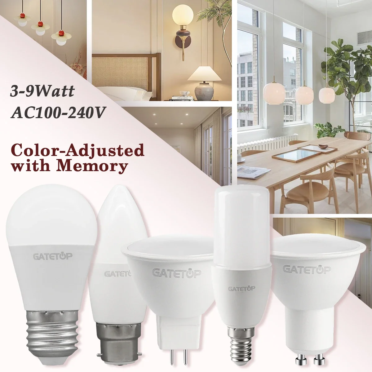 

10pcs 3 color changing E27 E14 B22 Lamp light bulb Spot GU10 MR16 220V 110V hight lumen for home living room bedroom light