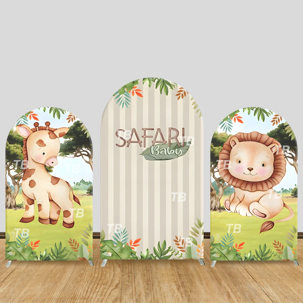 

Lion Arch Backdrop Cover Giraffe Jungle Theme Baby Shower Party Decor Photo Booth Supplies