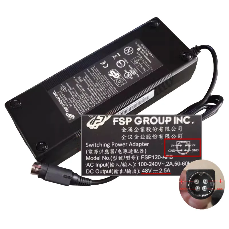 Genuine FSP FSP120-AFB AC Switching Power Adapter 48V 2.5A 120W 4PIN Charger Power Supply Original