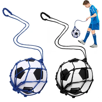 NEW Youth Football Self Trainer Kick Net Pocket Professional Outdoor Sport Nylon Bag Basketball Soccer Ball Mesh Carry Bag