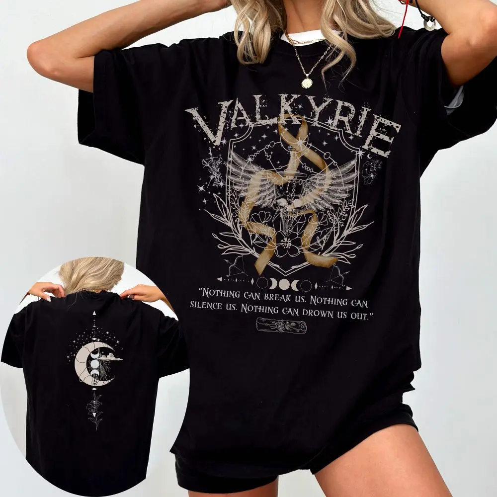 Retro Valkyrie Nesta Archeron Velaris Sarah J Maas Merch Shirt Unisex Y2K Tee Cotton Shirt Fantasy Apparel Y2K Top Streetwear