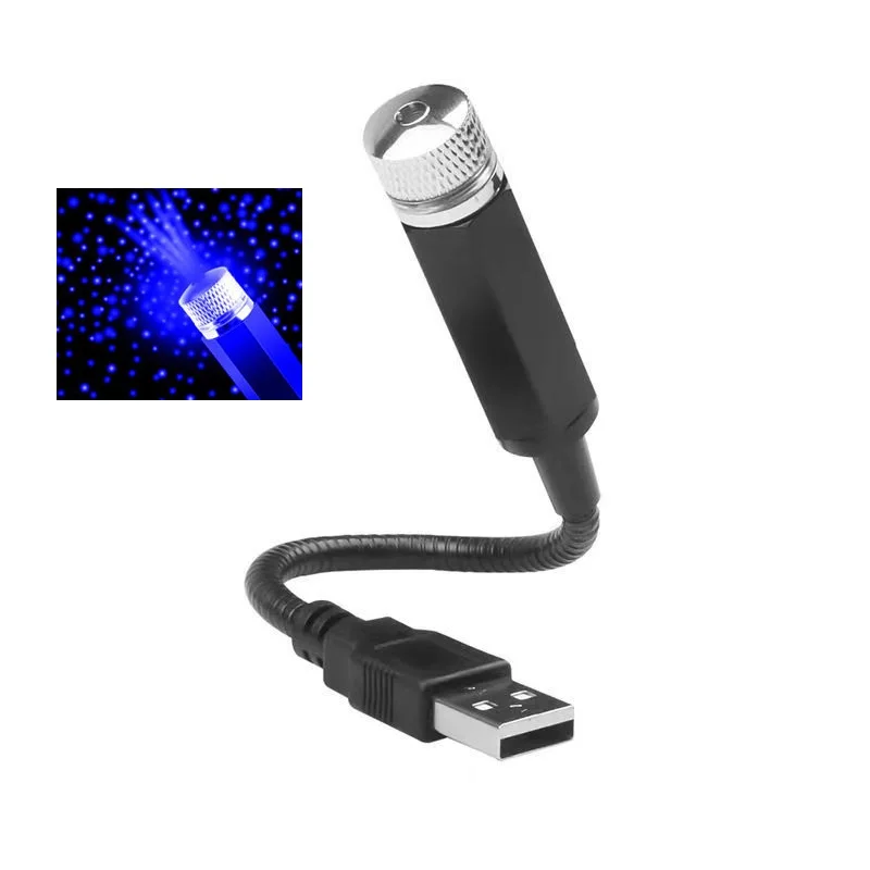

Романтический ночник Galaxy Star с питанием от USB, автоматический внутренний светильник, 12 В, 0,3 А, автомобильная декоративная лампа, регулируемая на 360 градусов для крыши автомобиля
