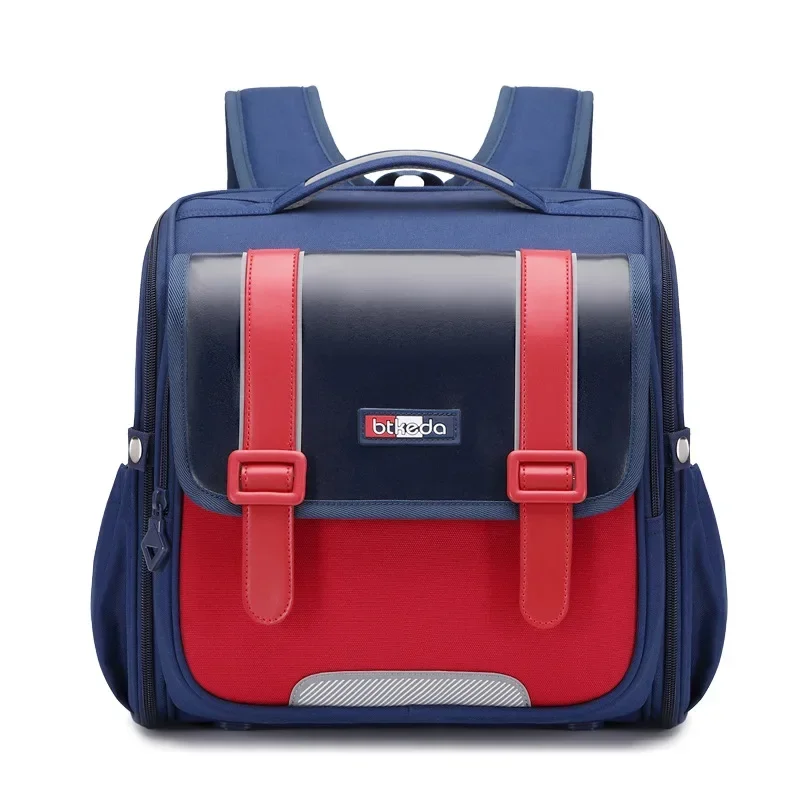 

Children's Backpack Space Orthopedic Primary School Book Bag Horizontal Version British Style Large Capacity Schoolbag for Kids