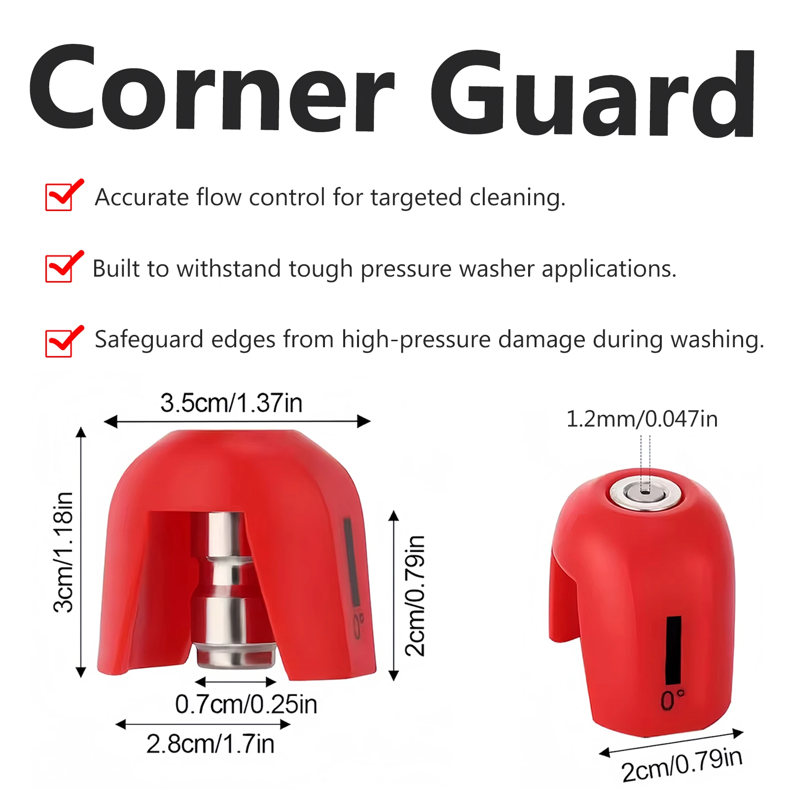 4500PSI Heavy-Duty Nozzle Kit - 1.2mm Corner Guard, Rotatable & Flared for Industrial Pressure Washers