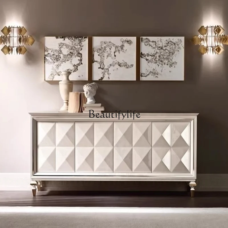 

03.American light luxury entrance household living room wall locker modern simple storage entrance foyer dining side cabinet