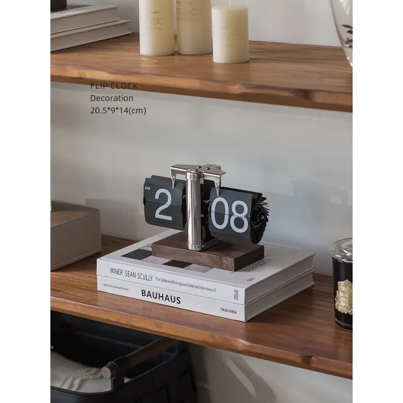 Automatic Flipping Clock, Retro Mechanical Digital Tabletop Clock Vintage Style Flip Display for Office Desk & Living Room Decor
