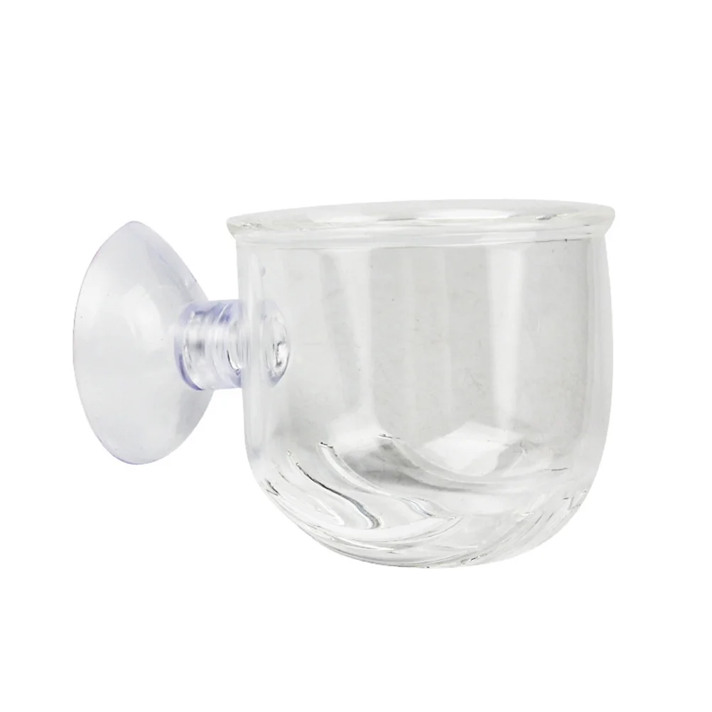 

2 Pc Fish Feeder Aquatic Supplies Red Worms Food Clear Aquarium Equipment Glass Feeding Cup